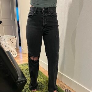 Pistola Keaton High Rise Black Distressed Destroyed